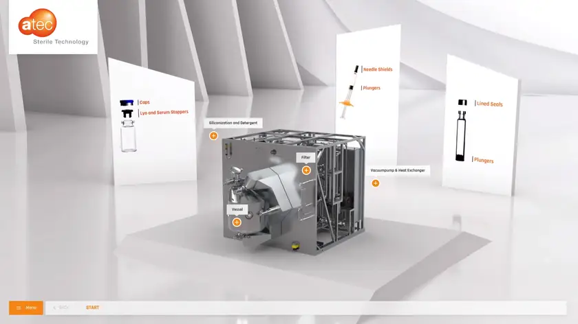 ATEC Produktpräsentation | Interaktive Darstellung eines Prozessbehälters im Rahmen einer sterilen Komponentenverarbeitung. ... ATEC Produktpräsentation | Interaktive Darstellung eines Prozessbehälters im Rahmen einer sterilen Komponentenverarbeitung. ...